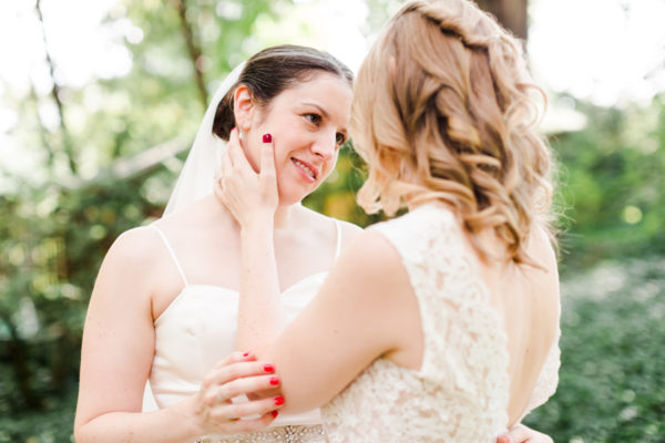 intimate virginia home wedding - two brides