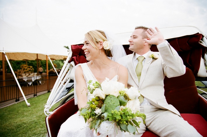 wedding carriage ride bride and groom - Advice for hosting a home wedding during the 2020 coronavirus pandemic