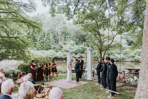 Virginia backyard wedding ceremony - waterfront