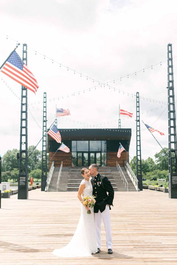 Washington DC wedding first look at The Wharf - military groom
