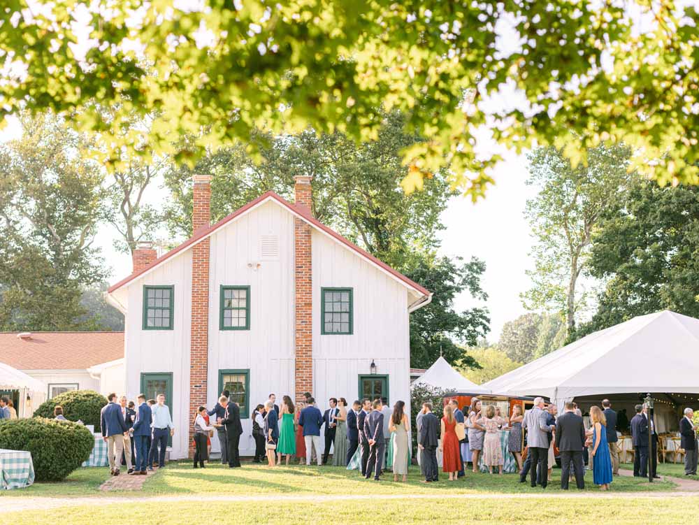 Marlborough Hunt Club Wedding Reception - summer tent wedding - alfresco cocktail hour
