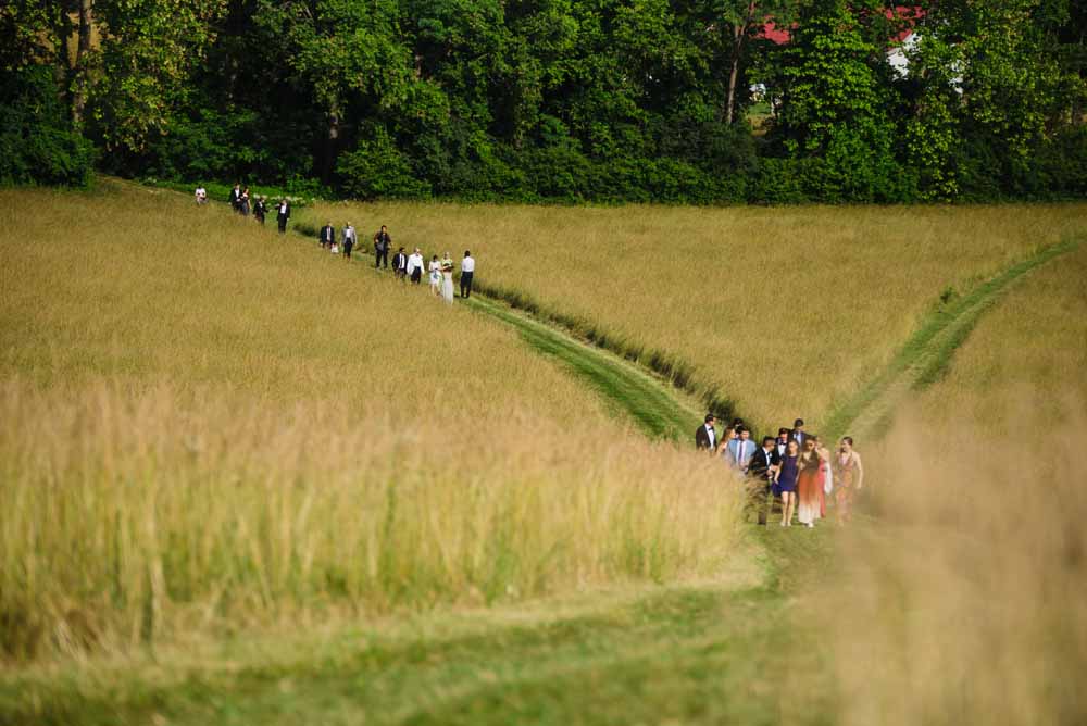 Virginia private estate wedding - tented at home - French Provençal farmer's market theme - hilltop ceremony