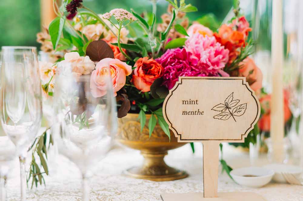 Virginia private estate wedding - tented at home - French Provençal farmer's market theme - mint