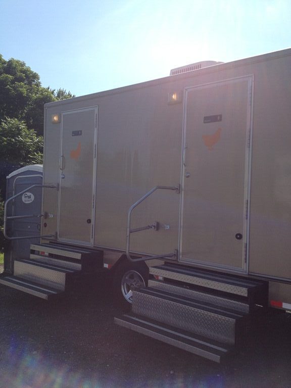 real wedding restroom trailer